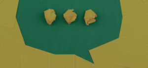 Symbolbild: Sprechblase in grün und gelb