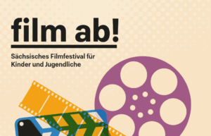 Eine Grafik mit Filmrolle und Filmband und der Überschrift film ab!